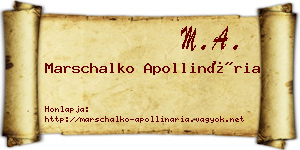 Marschalko Apollinária névjegykártya